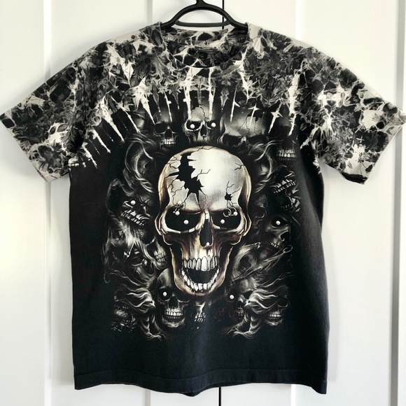 Other - Skull T Shirt,  Unisex, Horror, Goth Graphic Tee, With Metal Studs, Size Med